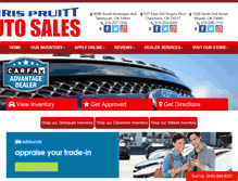 Tablet Screenshot of chrispruittautosales.com